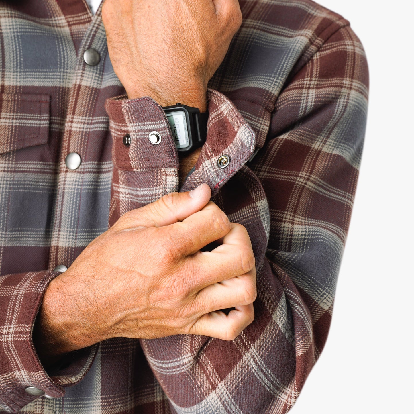 AFTCO Stout Button Up Flannel Shacket Sable