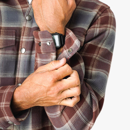 AFTCO Stout Button Up Flannel Shacket Sable