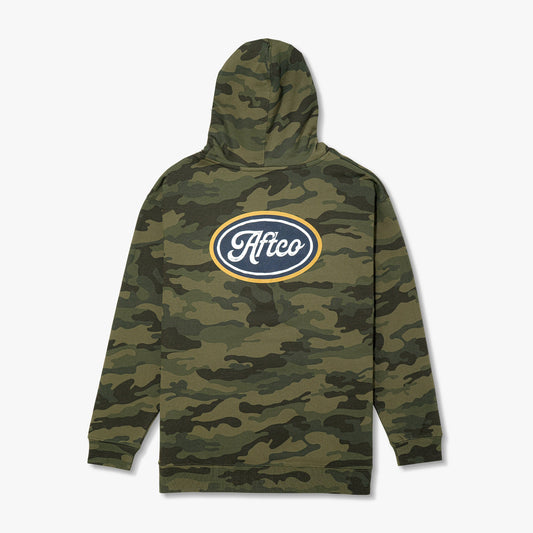AFTCO Powerboat Mens Pullover Hoodie Forest Camo