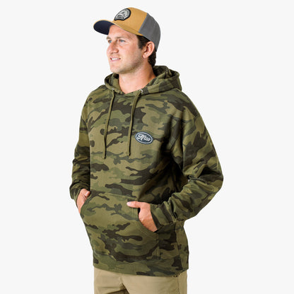 AFTCO Powerboat Mens Pullover Hoodie Forest Camo