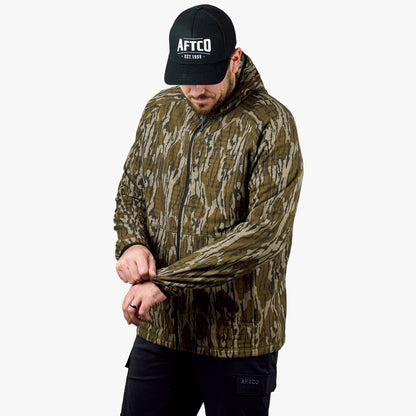 AFTCO ArmourLoft Mossy Oak Full Zip Fishing Hoodie OG Bottomland
