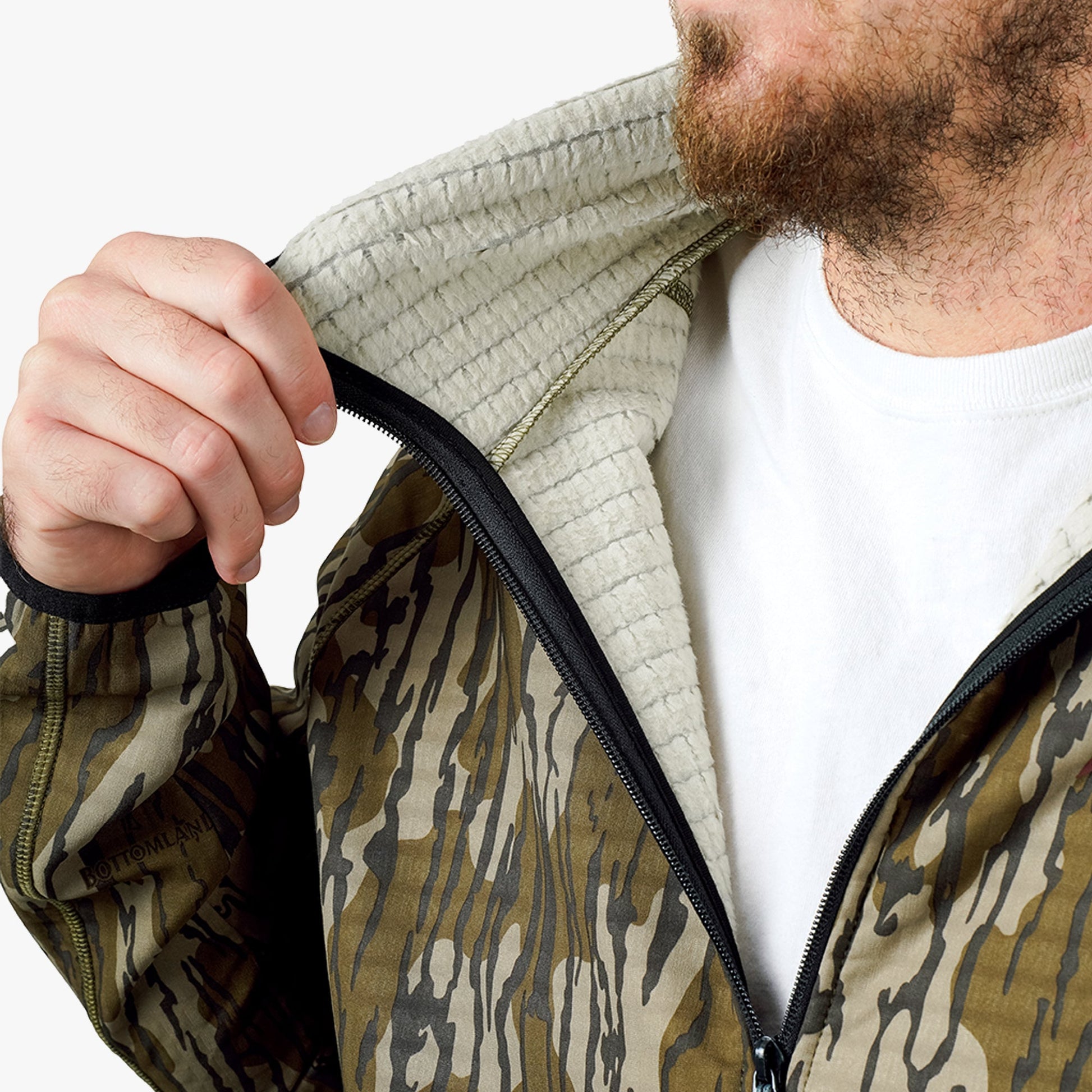 AFTCO ArmourLoft Mossy Oak Full Zip Fishing Hoodie OG Bottomland