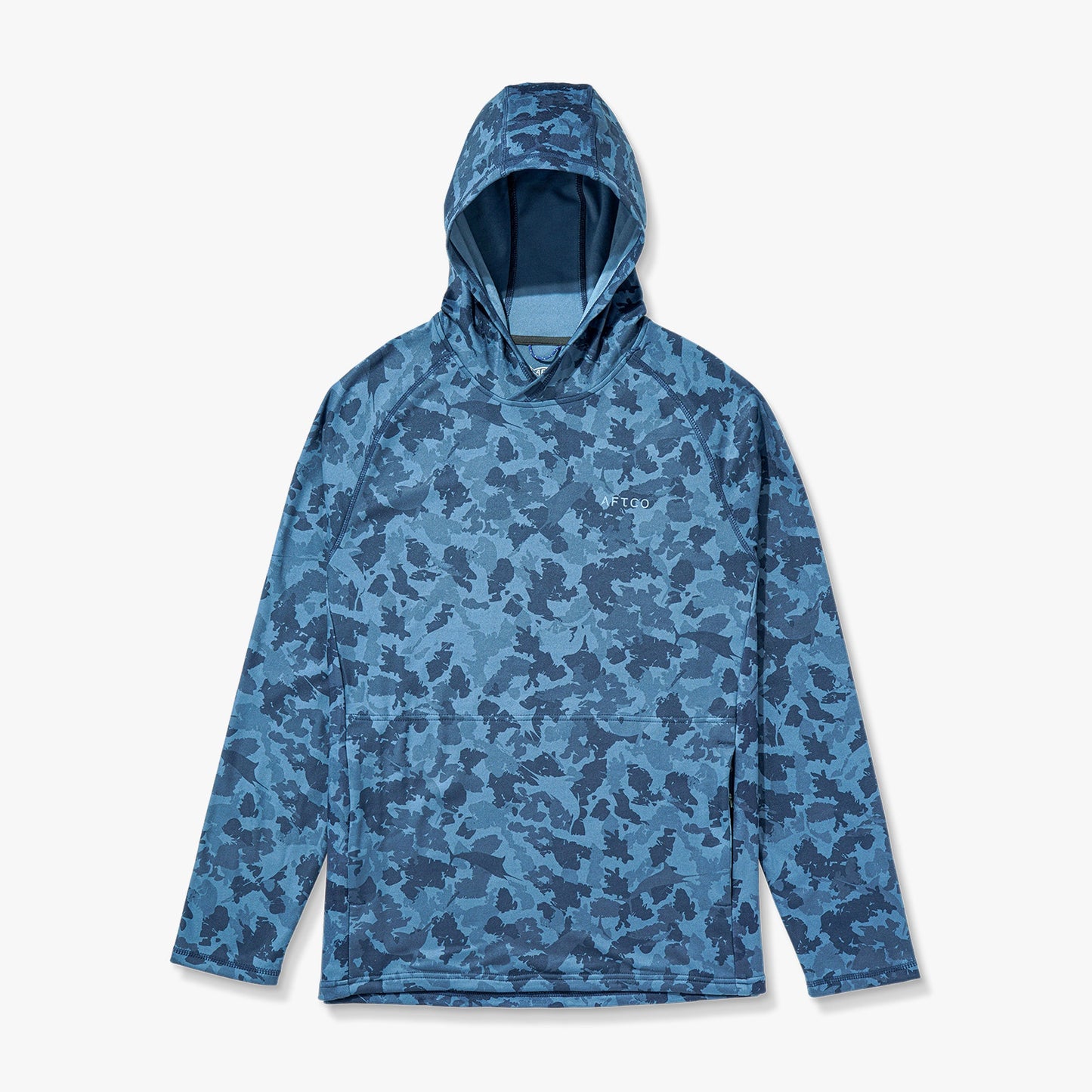 AFTCO Coastal Layer Printed Camo Fishing Hoodie Navy Grander Camo