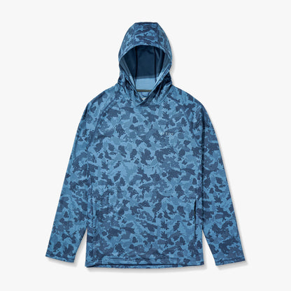 AFTCO Coastal Layer Printed Camo Fishing Hoodie Navy Grander Camo