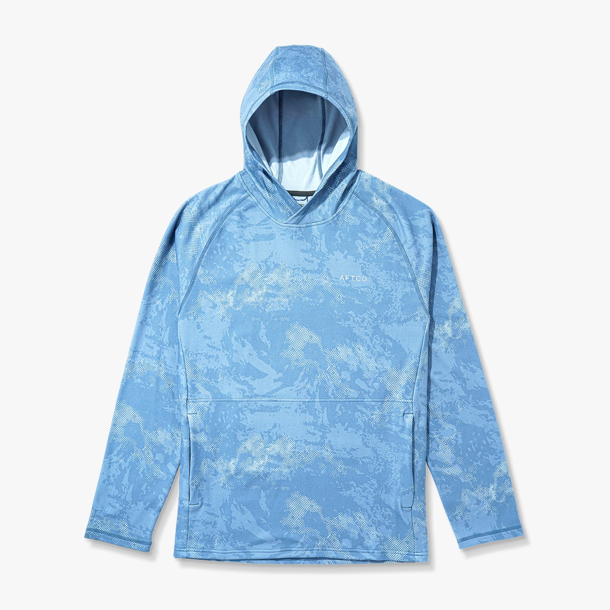 AFTCO Coastal Layer Printed Camo Fishing Hoodie Navy Grander Camo