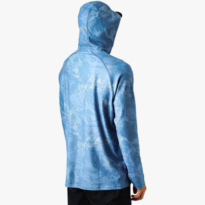 AFTCO Coastal Layer Printed Camo Fishing Hoodie Navy Grander Camo