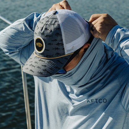 AFTCO Big 3 Fishing Trucker Hat Arctic