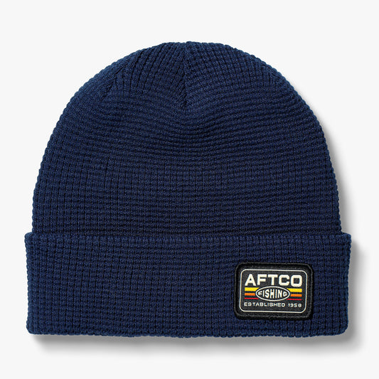 AFTCO Chevron Waffle Fishing Beanie Navy