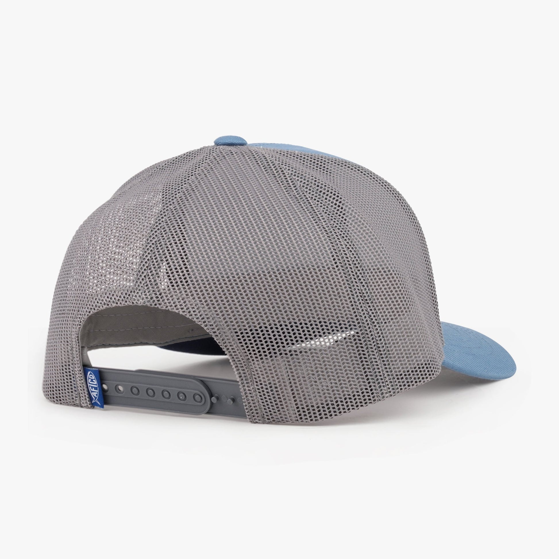 AFTCO Lemonade Leather Trucker Hat Slate Blue