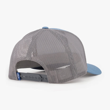 AFTCO Lemonade Leather Trucker Hat Slate Blue