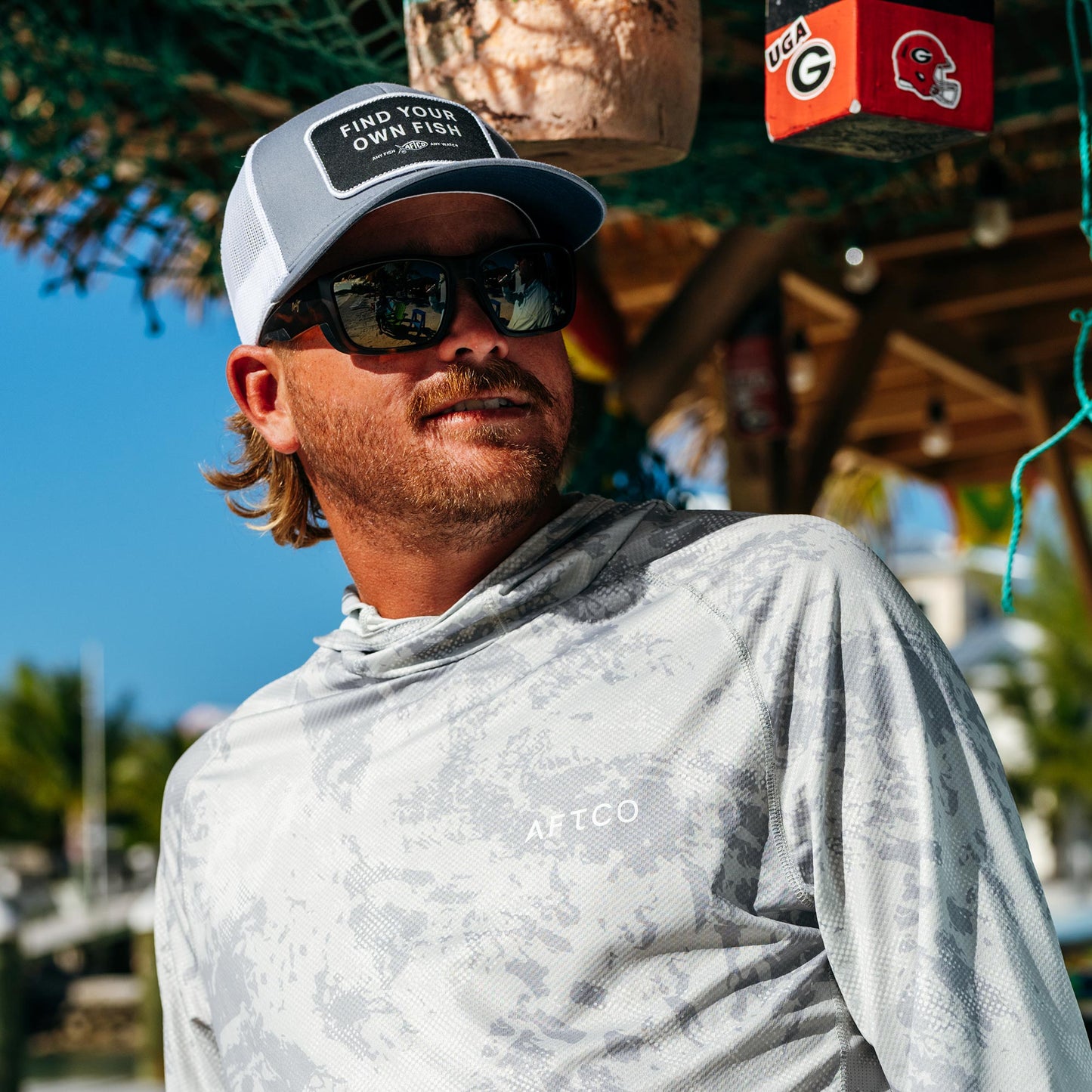 AFTCO Find Your Own Fish Trucker Hat Steel