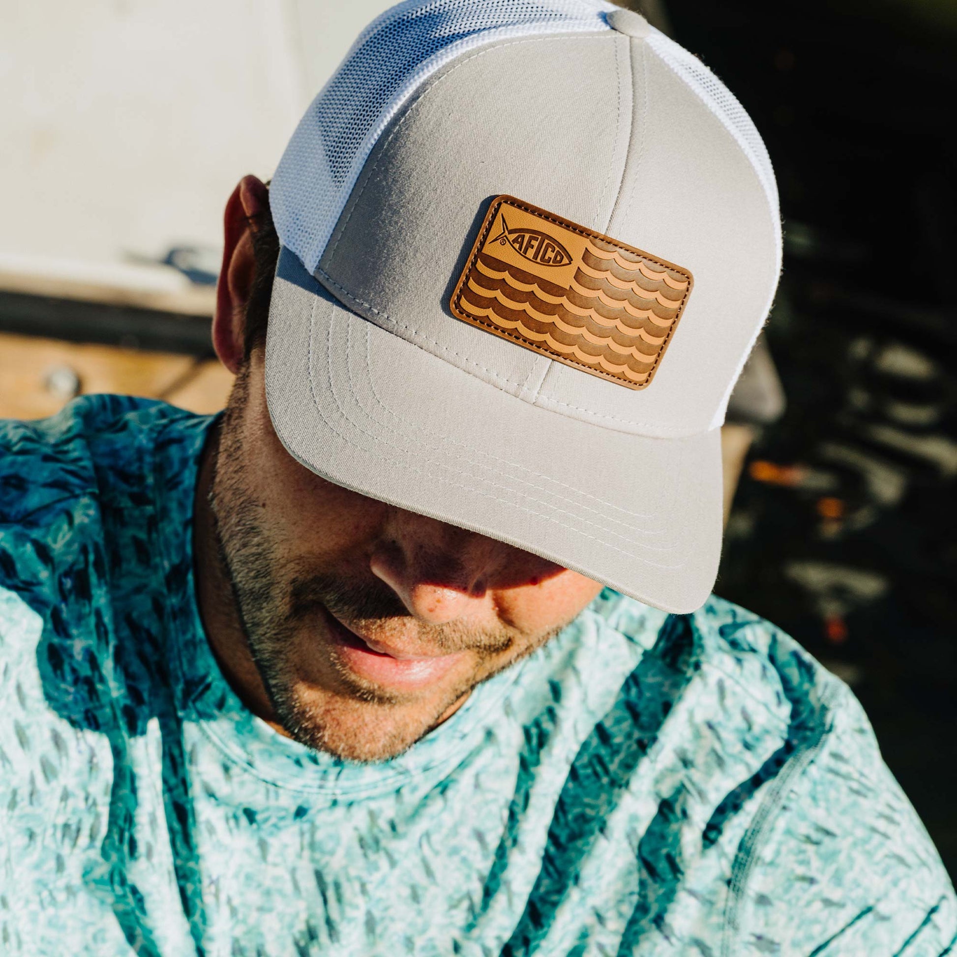 AFTCO Canton Fishing Trucker Hat Gray Heather
