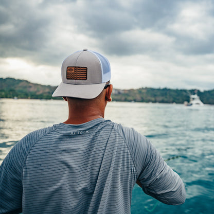 AFTCO Canton Fishing Trucker Hat Gray Heather