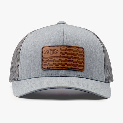 AFTCO Canton Fishing Trucker Hat Gray Heather