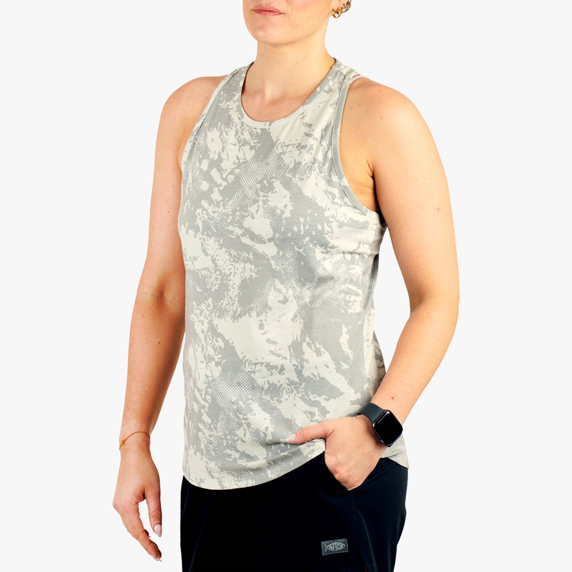 AFTCO AFTCO Ocean Bound Women's Fishing Tank Top Silver Storm Camo