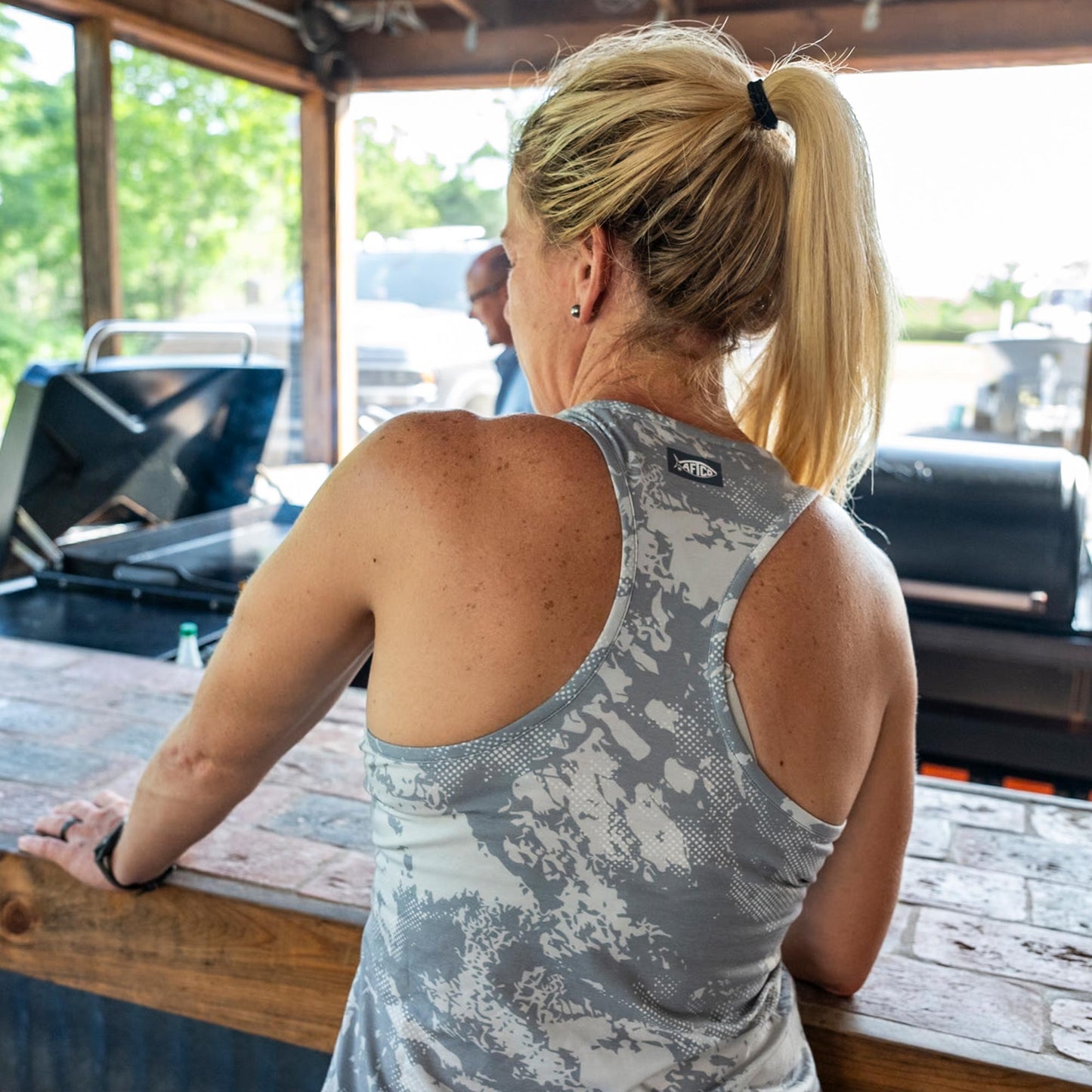 AFTCO AFTCO Ocean Bound Women's Fishing Tank Top Silver Storm Camo