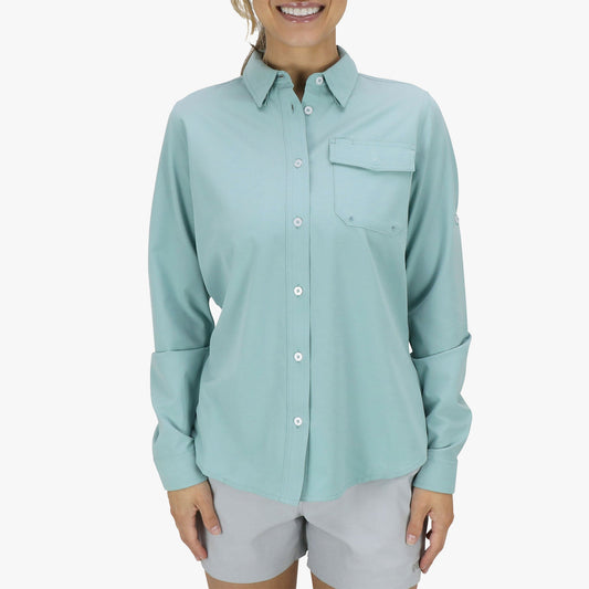 AFTCO Women's Ace LS Button Down Aquifer