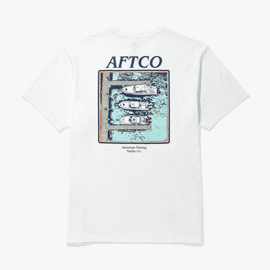 AFTCO Docked Short Sleeve Fishing Shirt White
