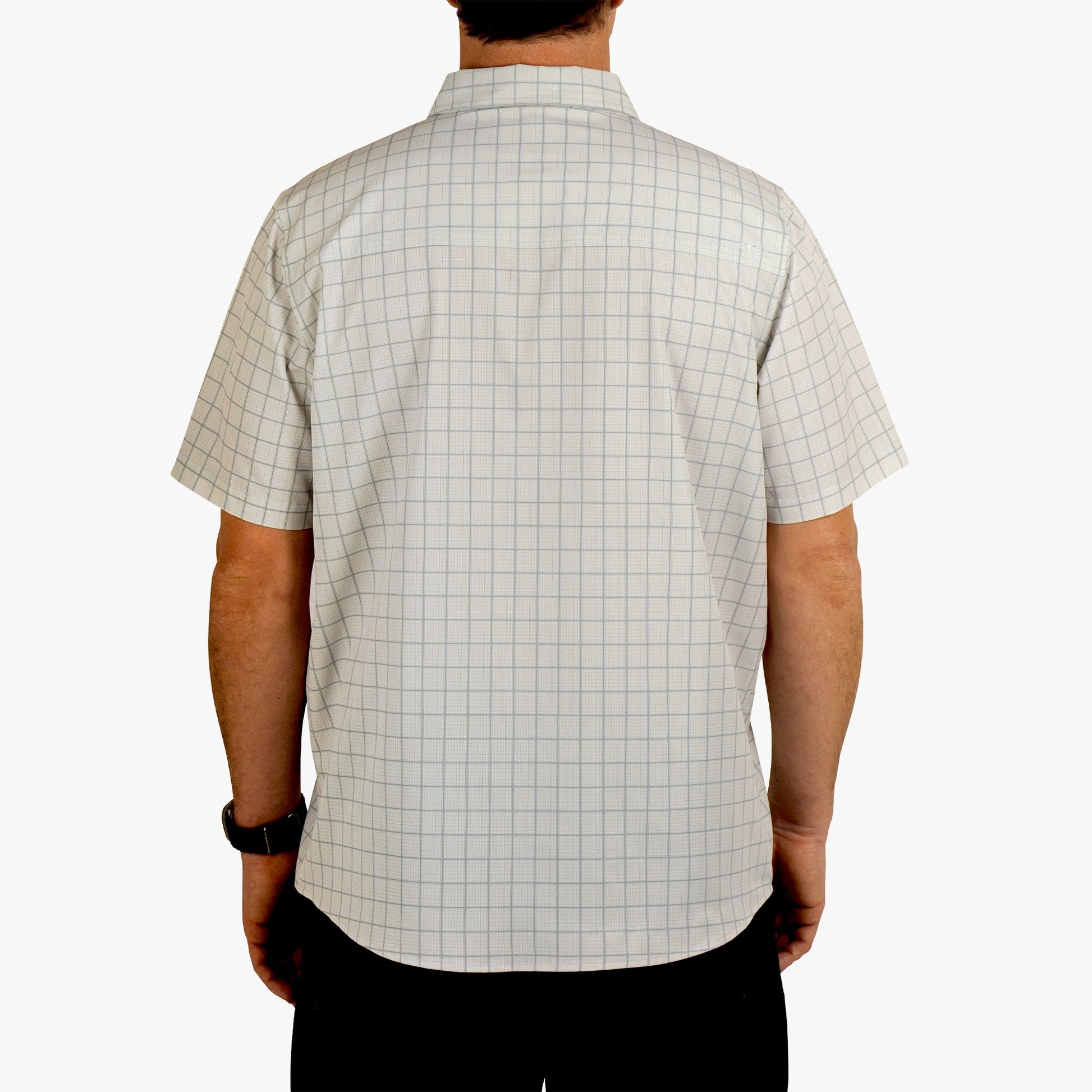 AFTCO Air O Mesh Printed SS Button Down Fishing Shirt Oyster Gray