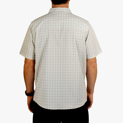 AFTCO Air O Mesh Printed SS Button Down Fishing Shirt Oyster Gray