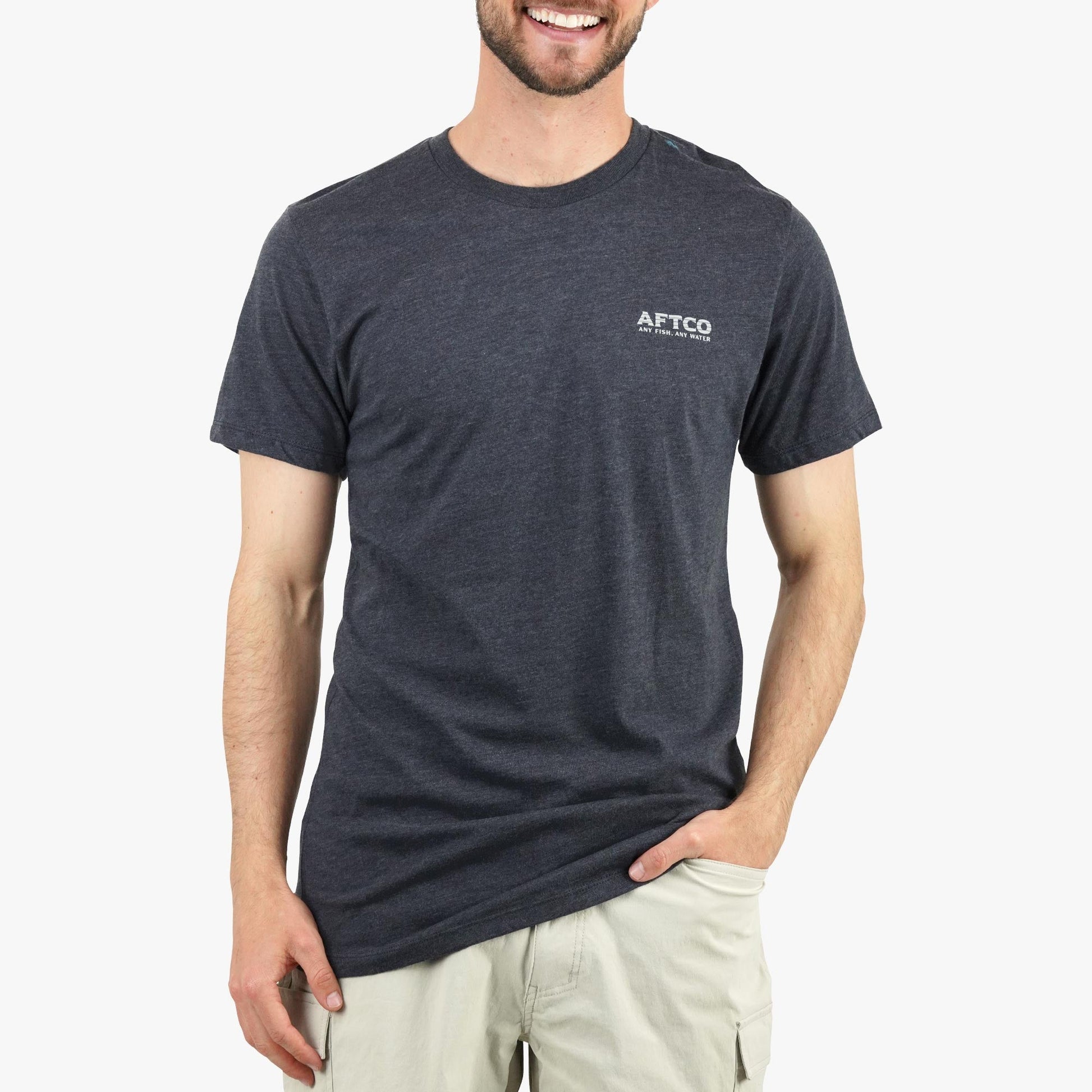 AFTCO Frontier SS Fishing T-Shirts Charcoal Heather