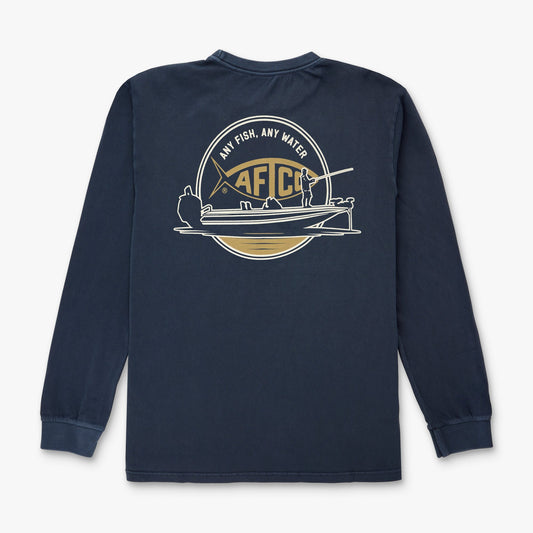 AFTCO Horizon Long Sleeve Fishing Tee Shirt Navy