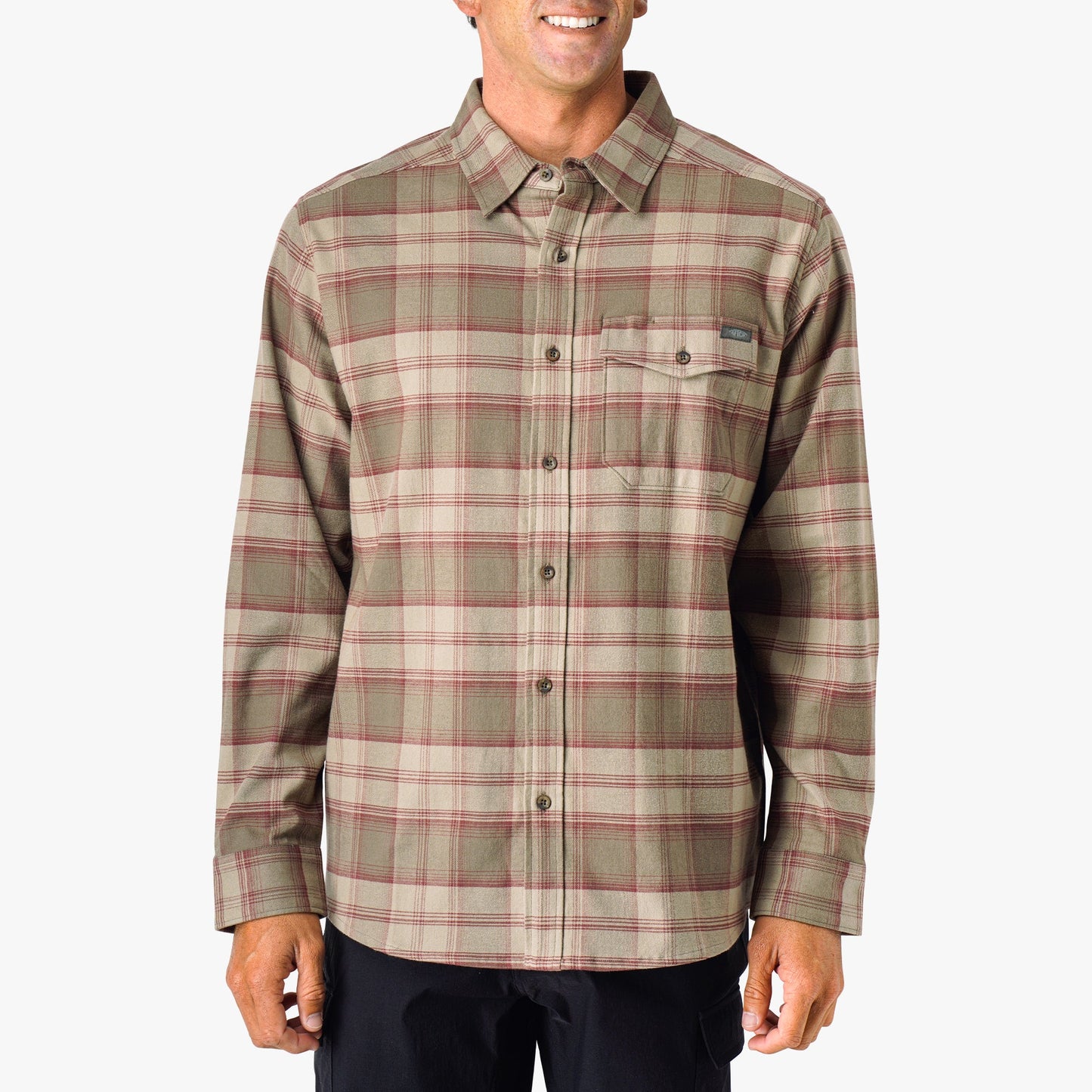 AFTCO Lager LS Flannel Shirt Redwood Burl