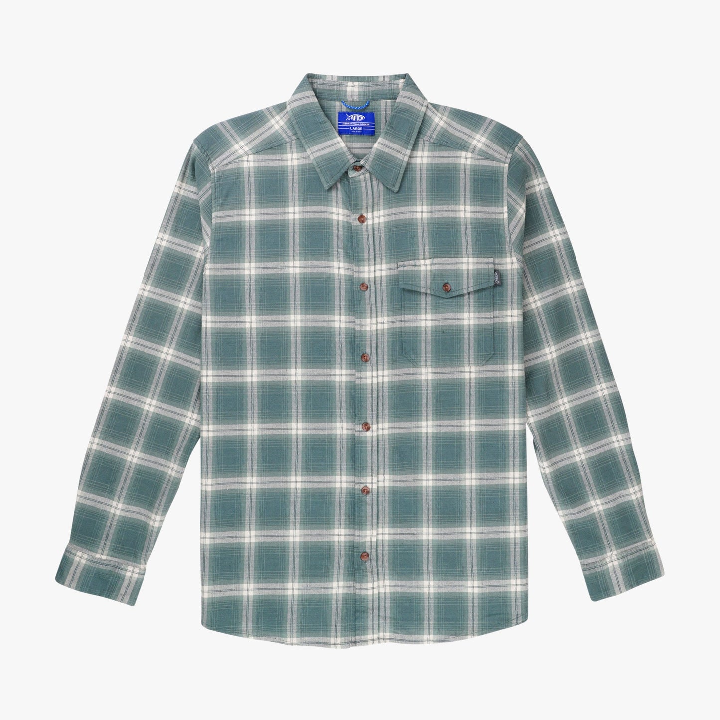 AFTCO Lager LS Flannel Shirt Redwood Burl