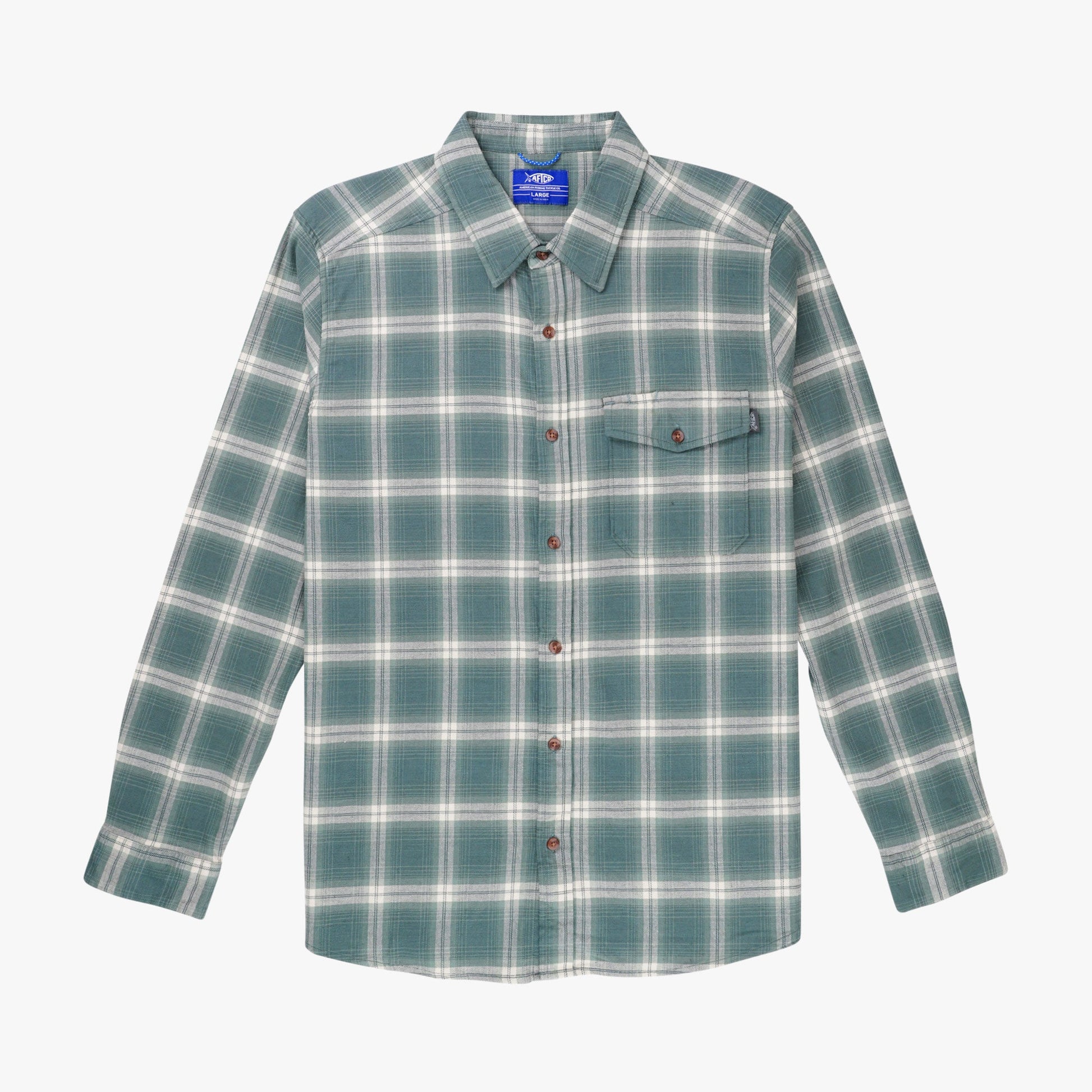 AFTCO Lager LS Flannel Shirt Redwood Burl