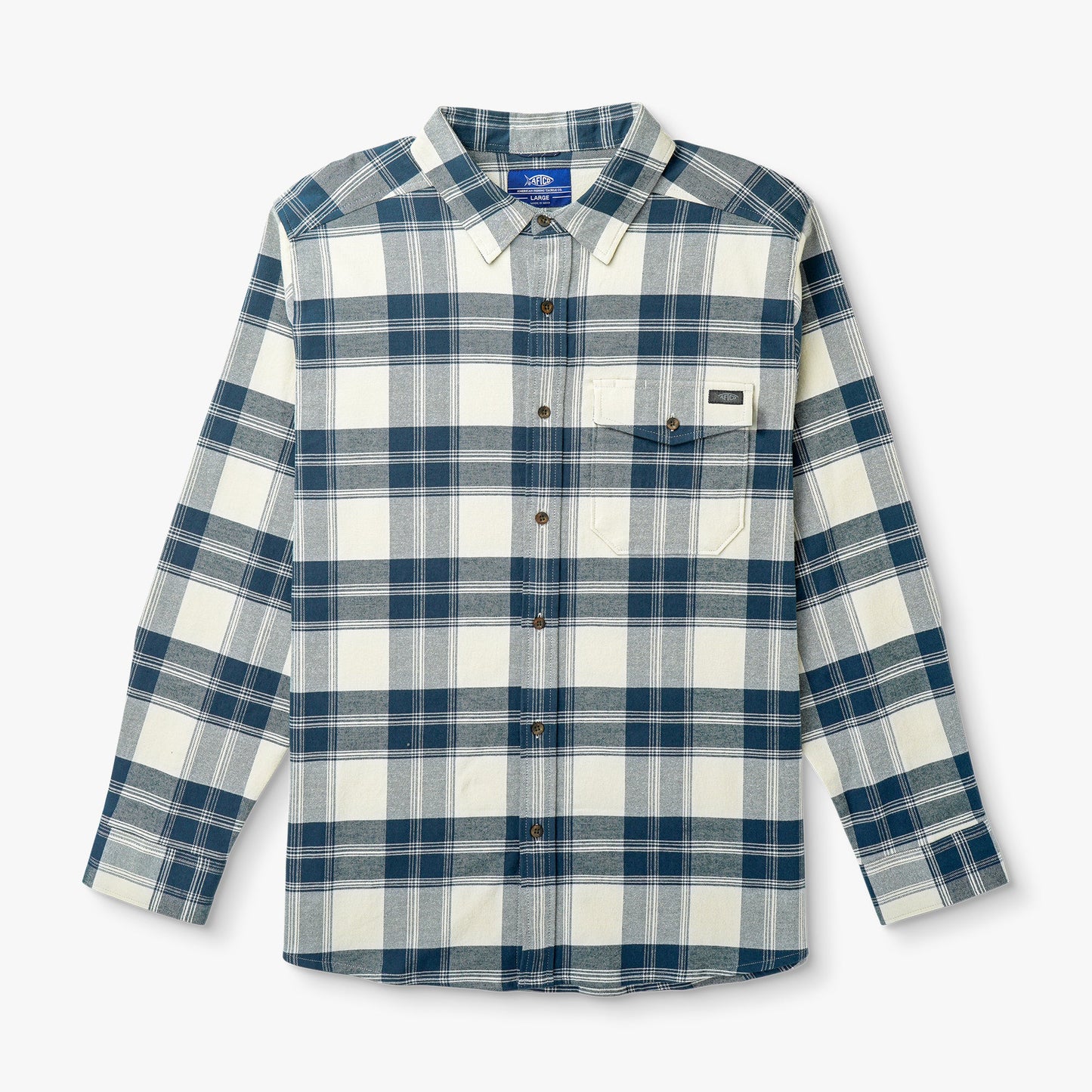 AFTCO Lager LS Flannel Shirt Redwood Burl
