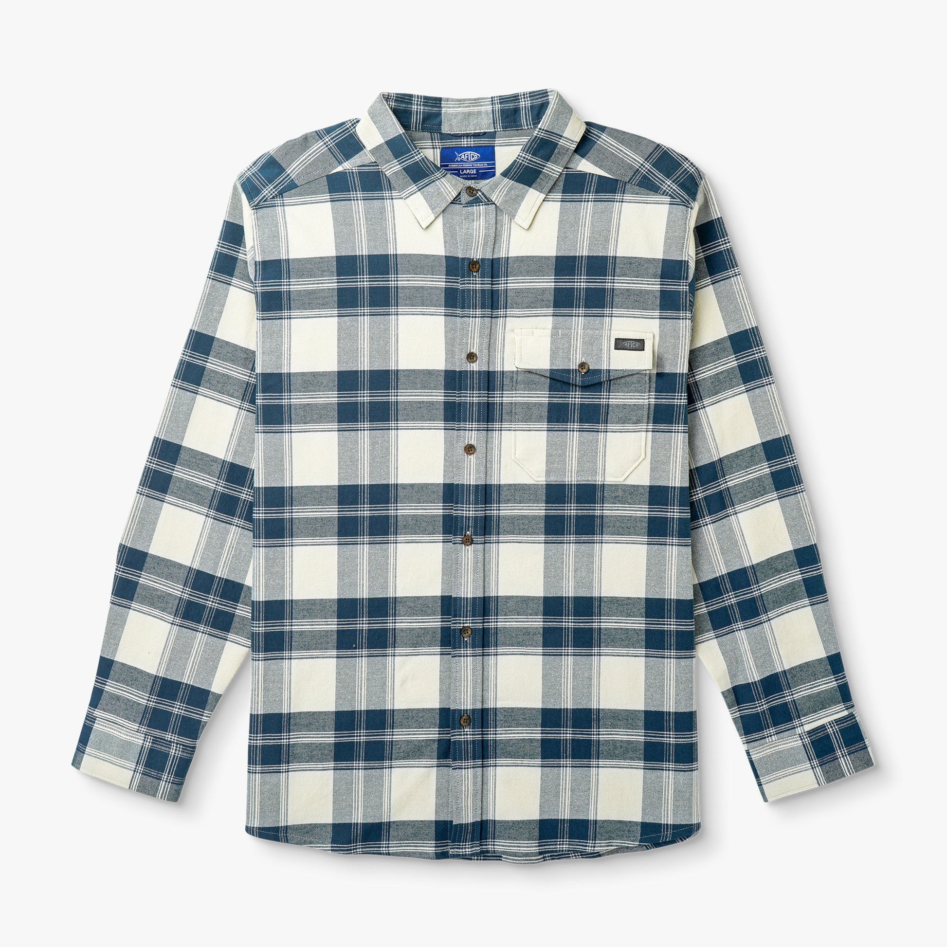 AFTCO Lager LS Flannel Shirt Redwood Burl