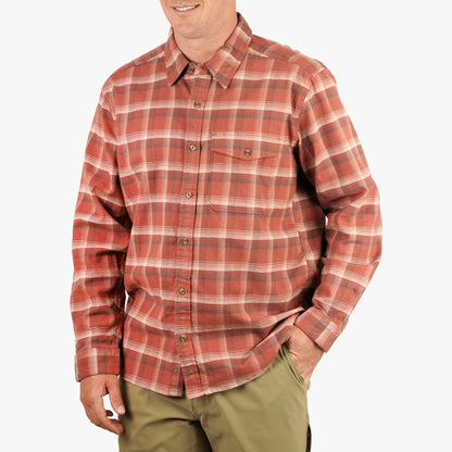 AFTCO Lager LS Flannel Shirt Redwood Burl
