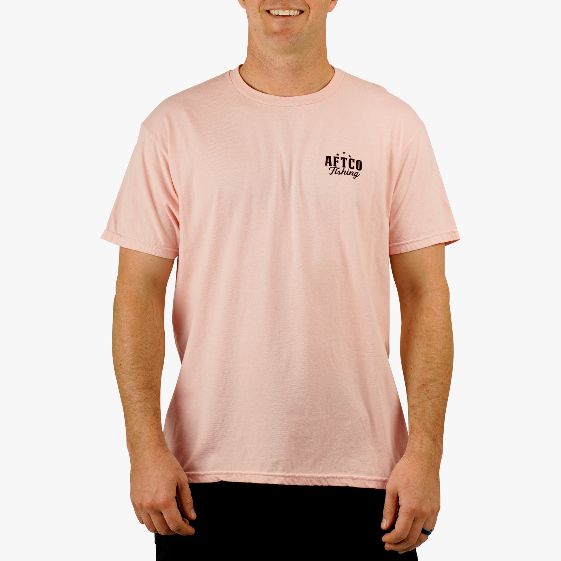 AFTCO Noon Short Sleeve Fishing T-Shirt Dusty Rose Heather