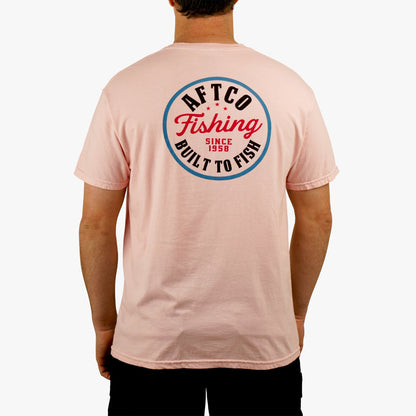 AFTCO Noon Short Sleeve Fishing T-Shirt Dusty Rose Heather
