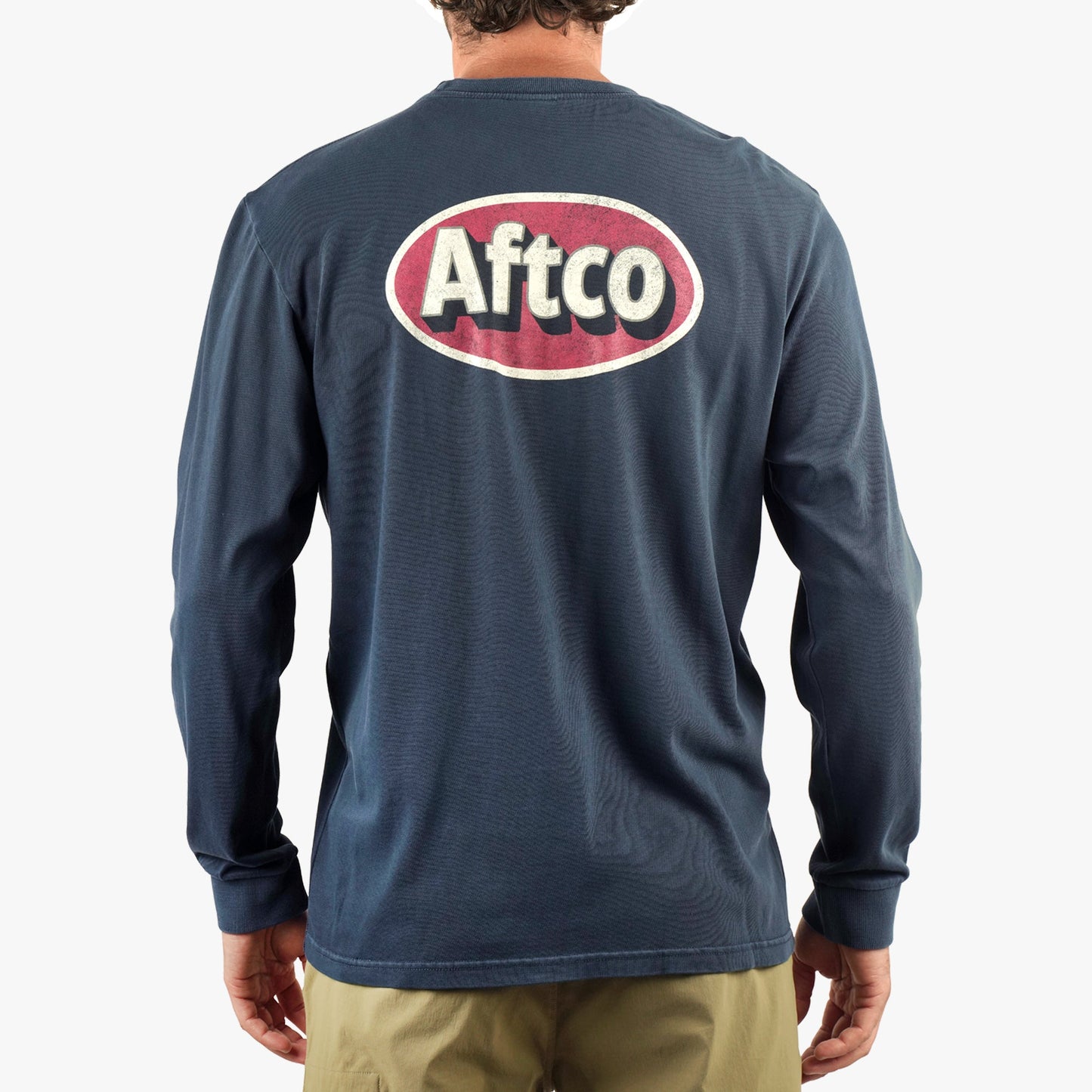 AFTCO Stack Long Sleeve Fishing T-Shirt Navy