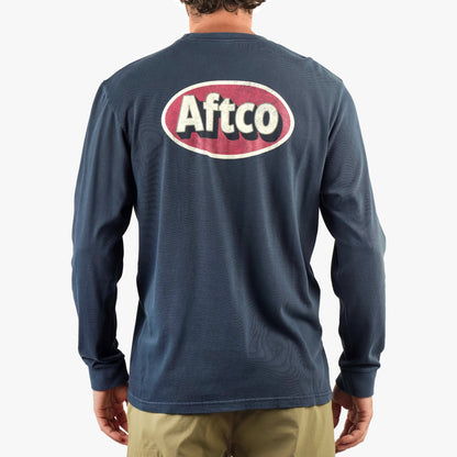 AFTCO Stack Long Sleeve Fishing T-Shirt Navy