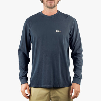AFTCO Stack Long Sleeve Fishing T-Shirt Navy