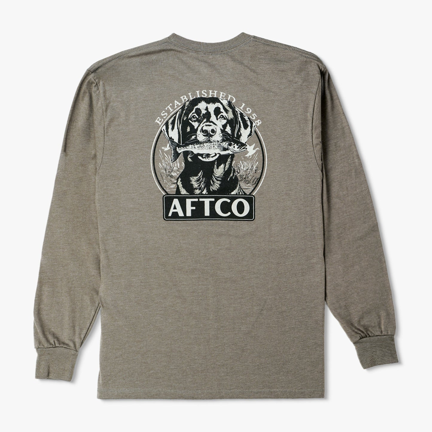 AFTCO On The Road Long Sleeve Men's Fishing Shirt Bungee Cord Heather