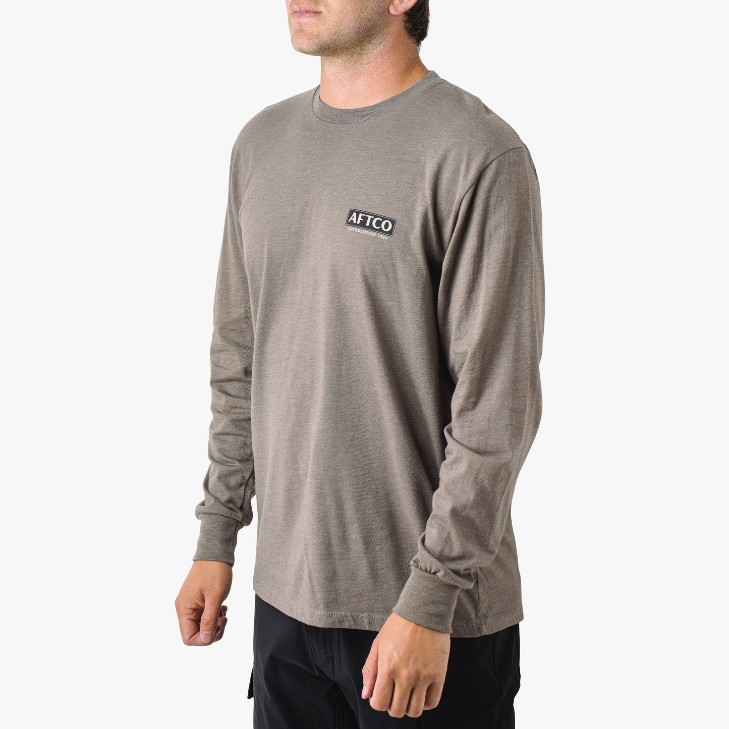 AFTCO On The Road Long Sleeve Men's Fishing Shirt Bungee Cord Heather