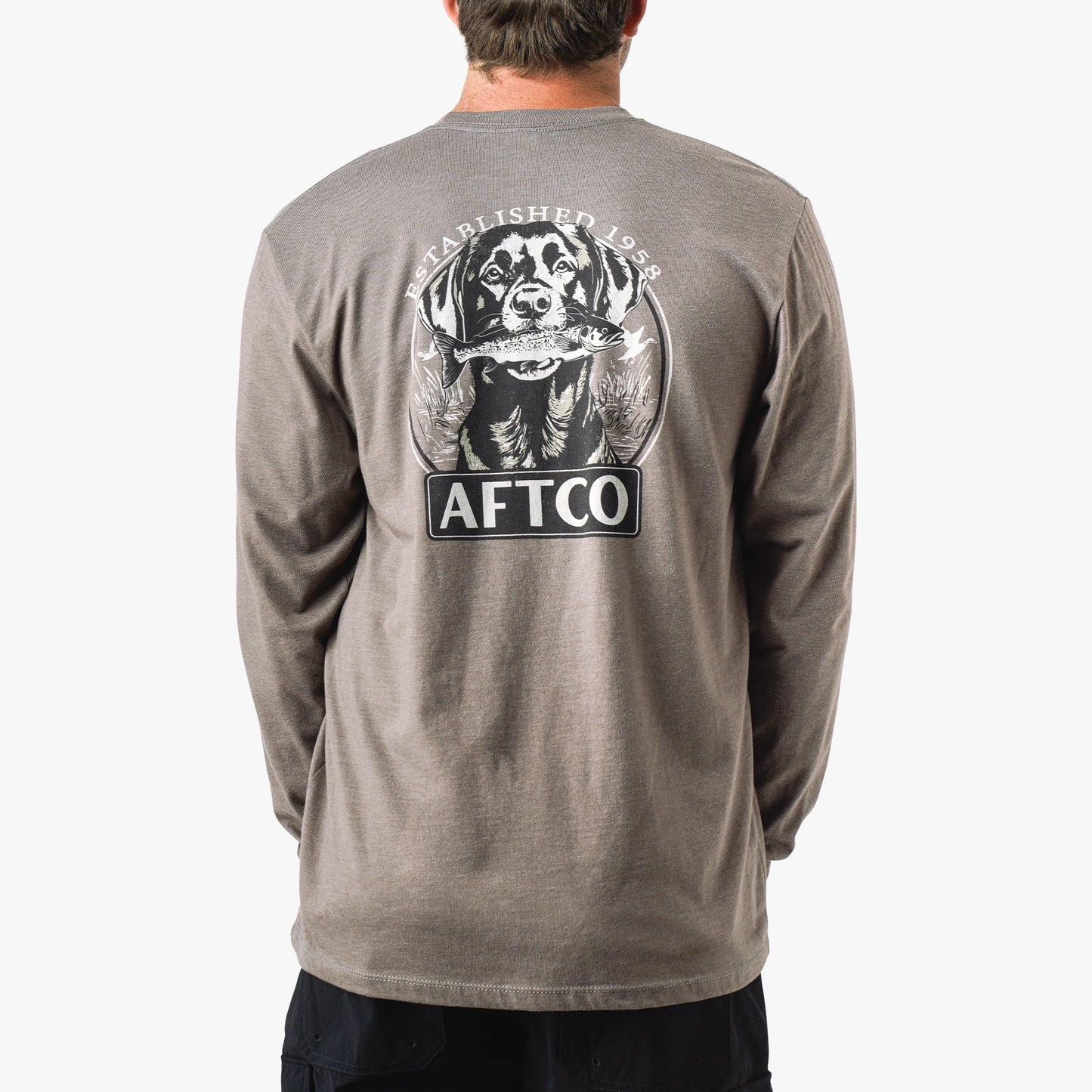 AFTCO On The Road Long Sleeve Men's Fishing Shirt Bungee Cord Heather