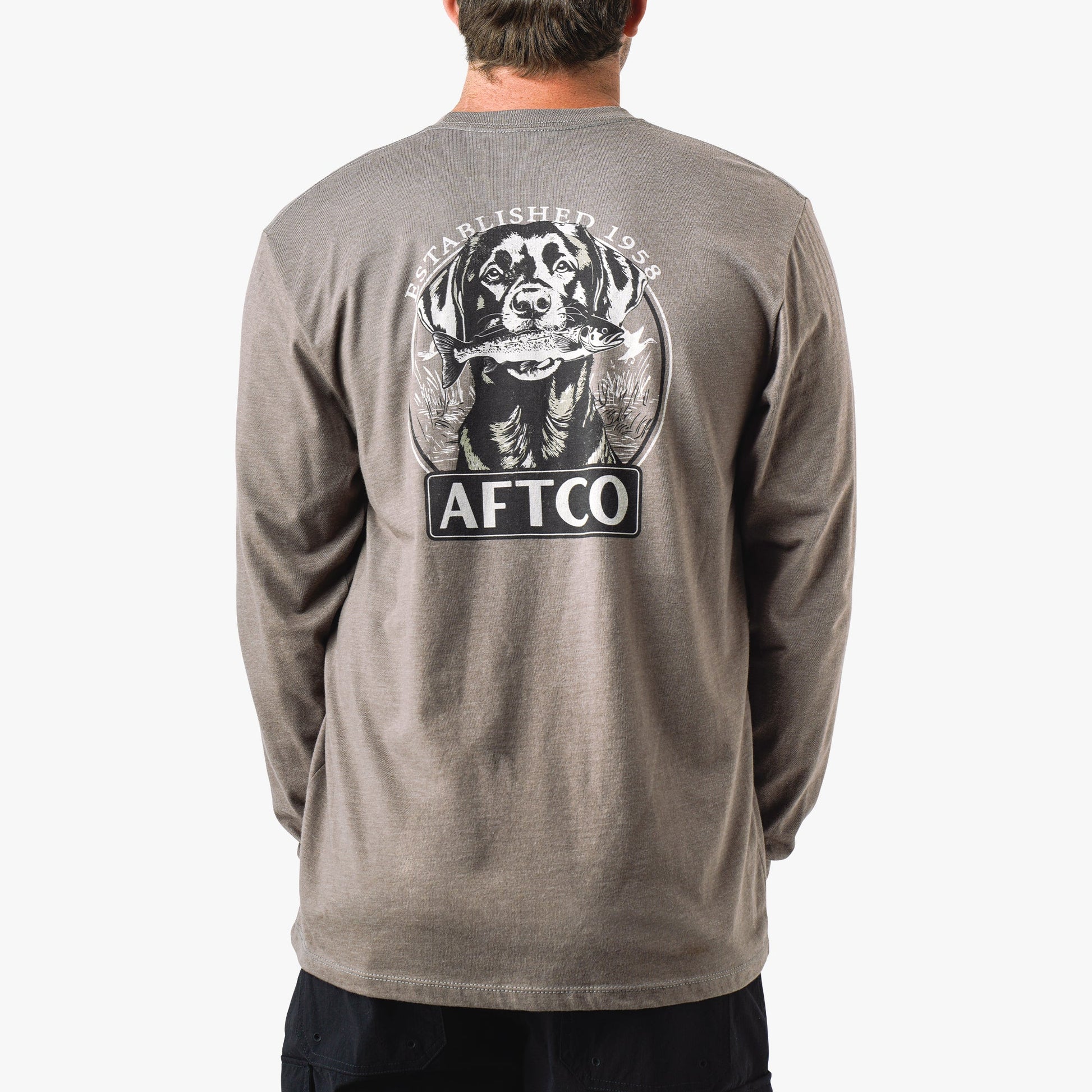 AFTCO On The Road Long Sleeve Men's Fishing Shirt Bungee Cord Heather