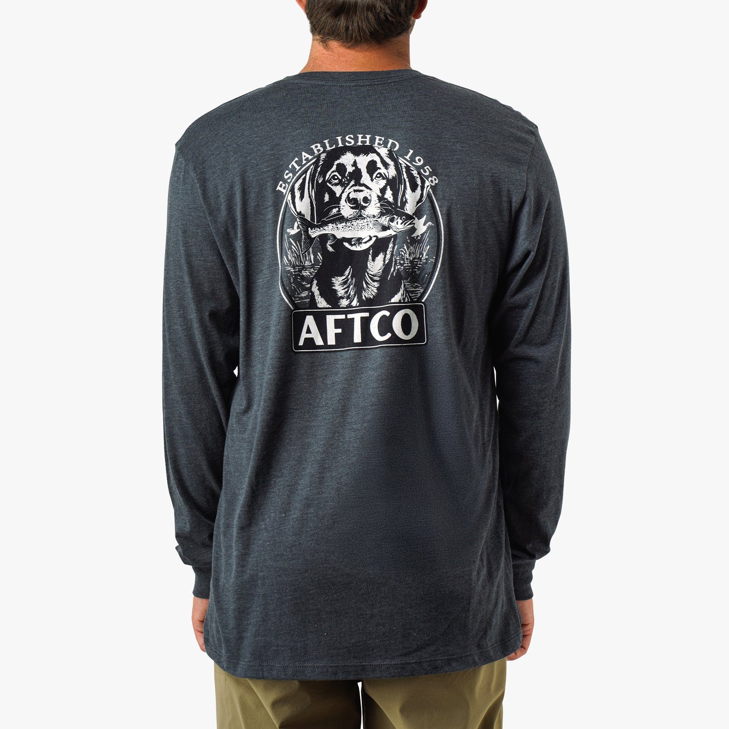 AFTCO On The Road Long Sleeve Men's Fishing Shirt Bungee Cord Heather