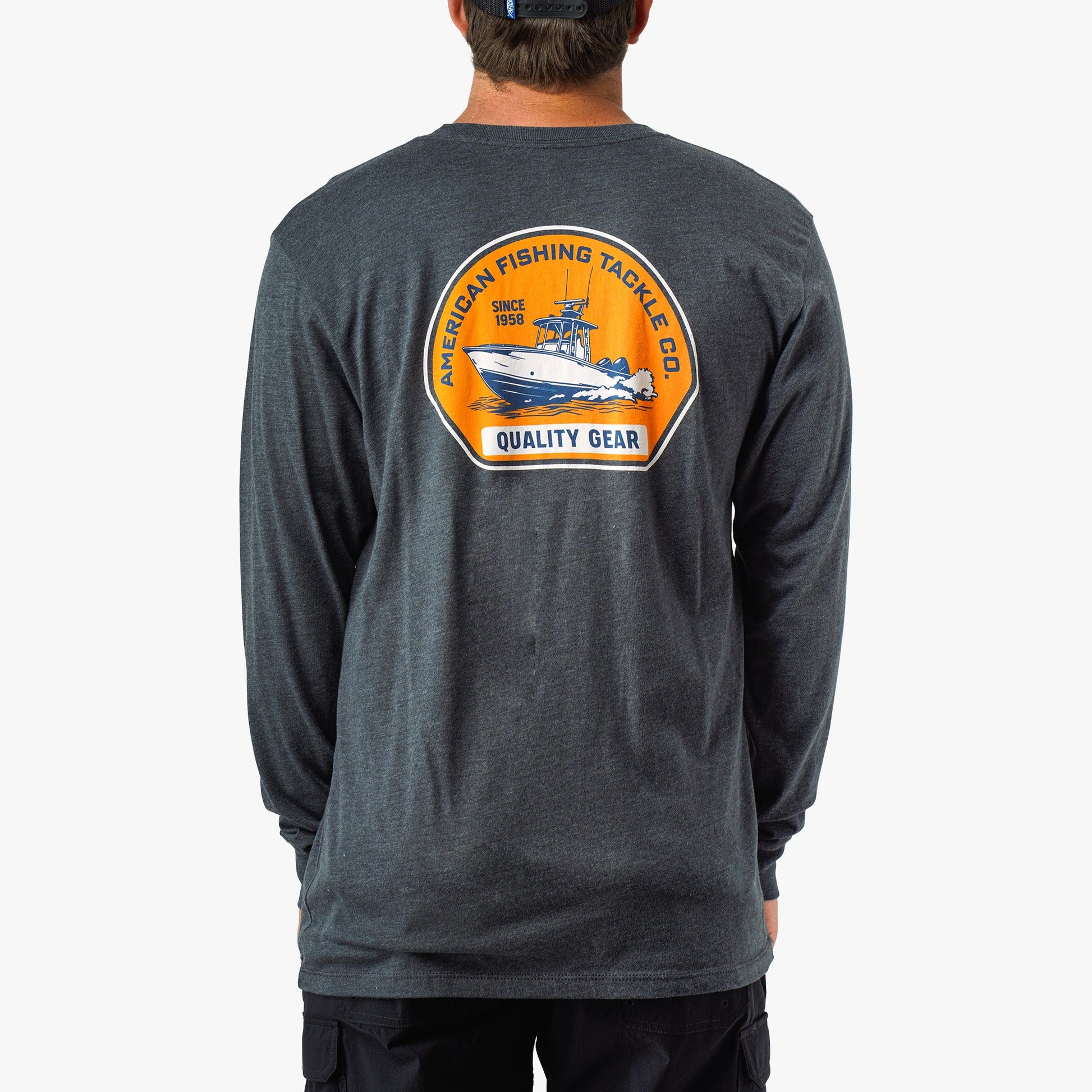 AFTCO Blue Skies Long Sleeve Men's Fishing Shirt Charcoal Heather