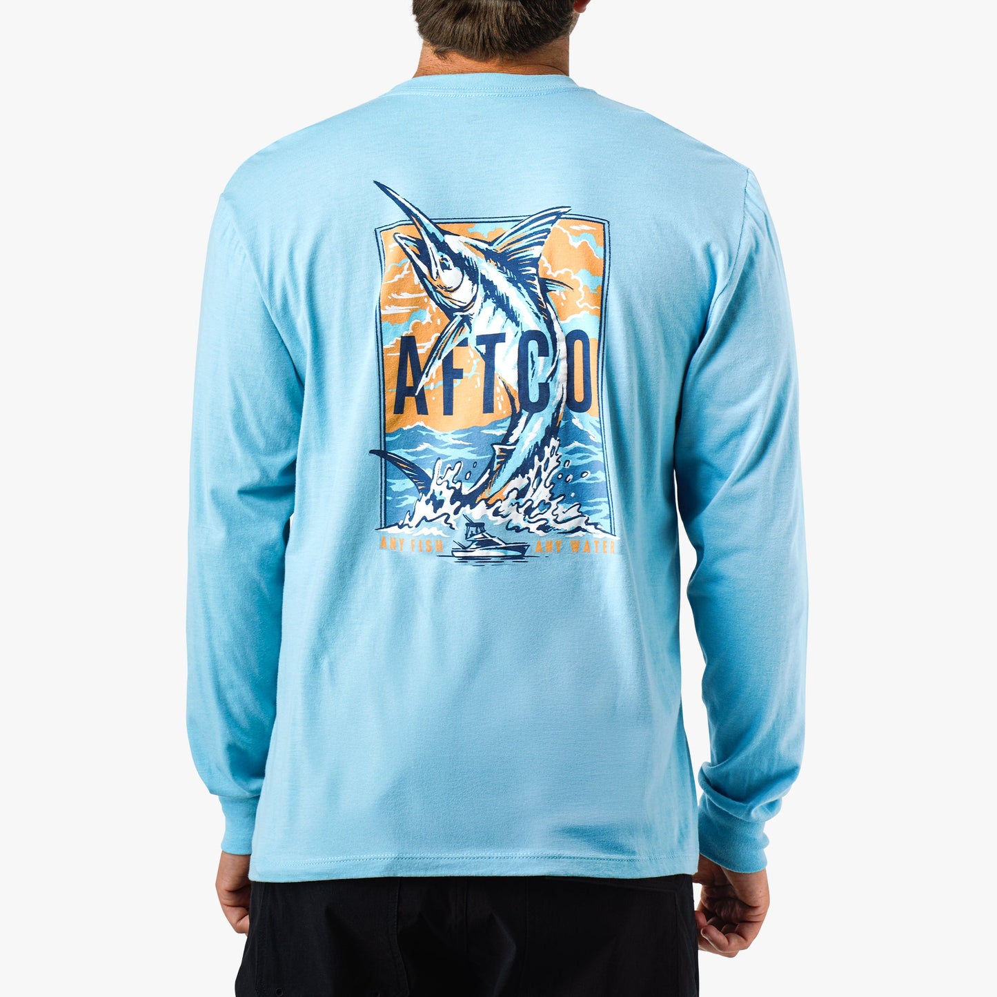 AFTCO Wander Long Sleeve Fishing Shirt Bungee Cord Heather