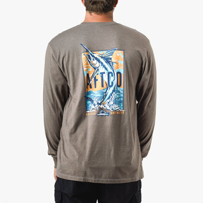AFTCO Wander Long Sleeve Fishing Shirt Bungee Cord Heather