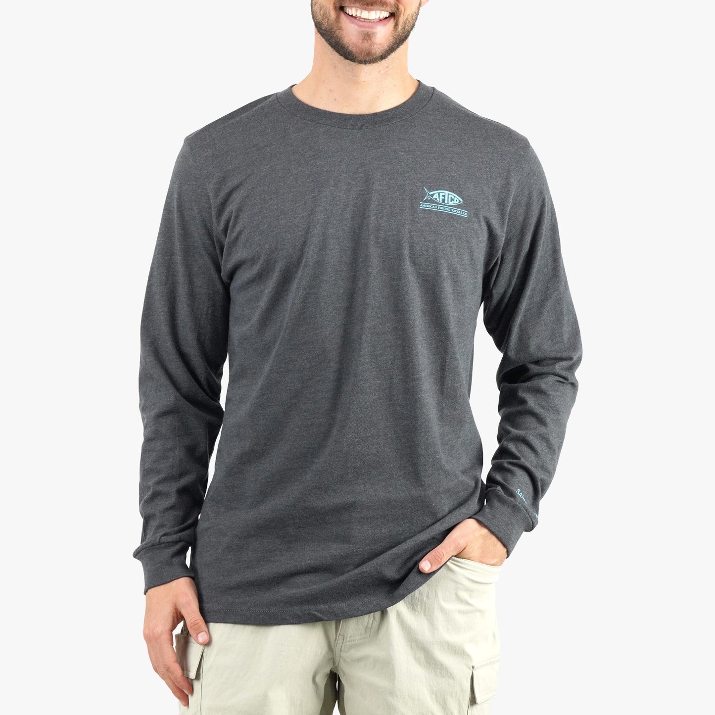 AFTCO CCA LS T-Shirt Bluesteel Heather