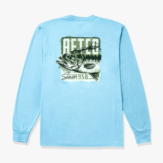 AFTCO Gamble Long Sleeve Men's Fishing T-Shirt Bungee Cord Heather