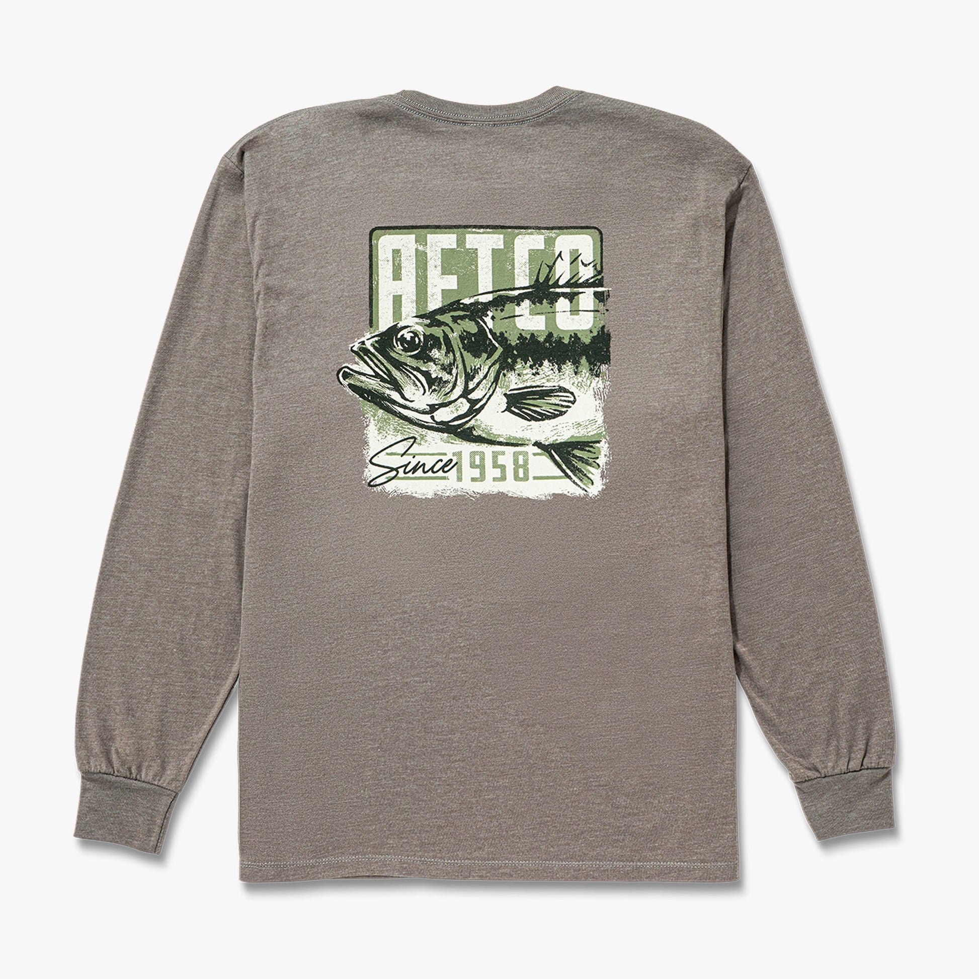 AFTCO Gamble Long Sleeve Men's Fishing T-Shirt Bungee Cord Heather