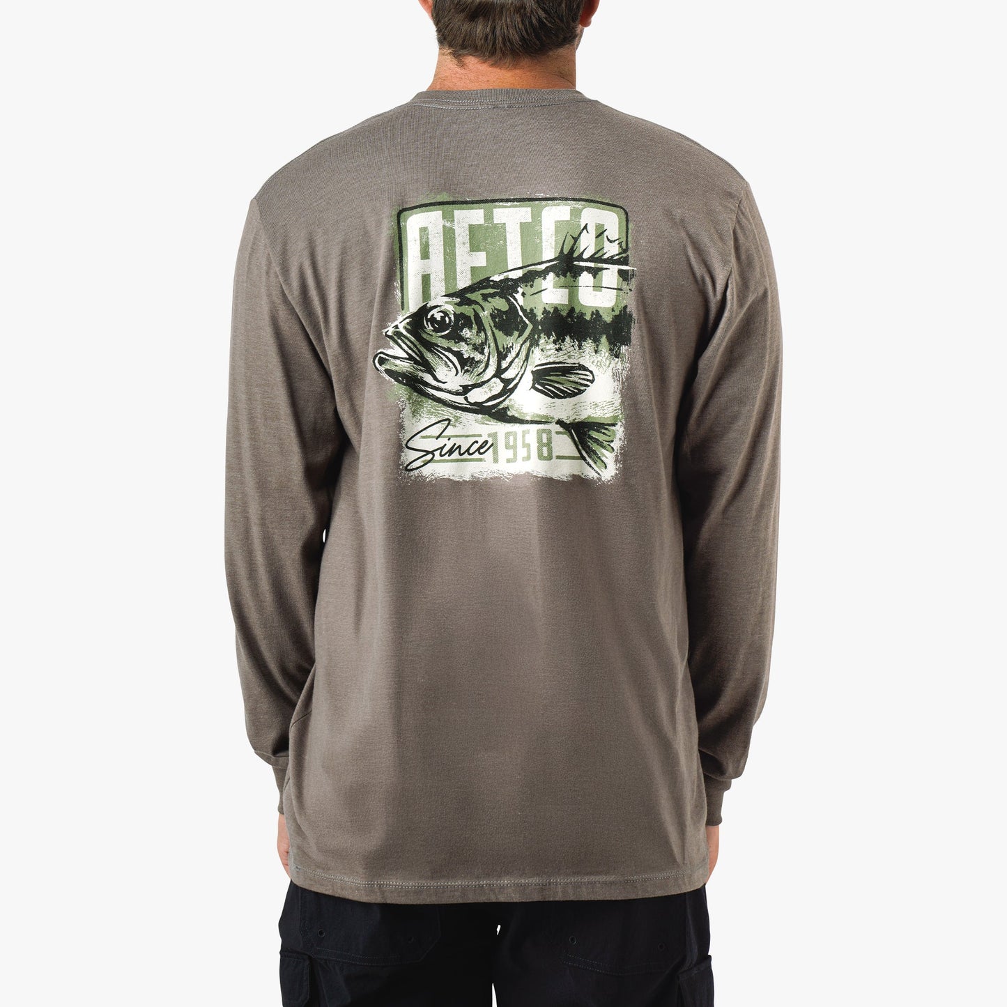 AFTCO Gamble Long Sleeve Men's Fishing T-Shirt Bungee Cord Heather