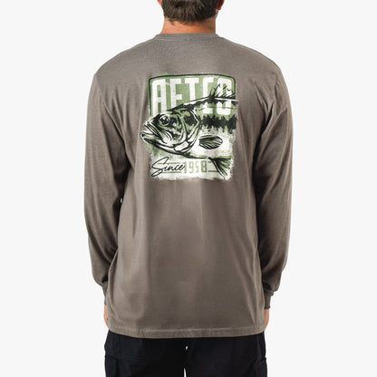 AFTCO Gamble Long Sleeve Men's Fishing T-Shirt Bungee Cord Heather
